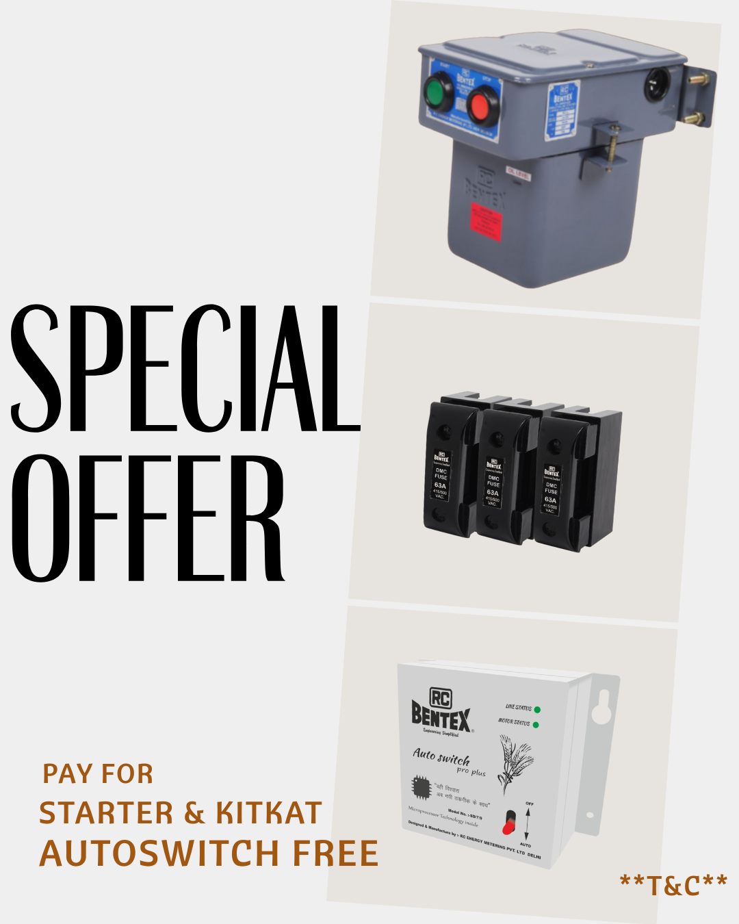 Oil Immersed Three Phase RDL DOL Submersible Control Starter , DMC Kit Kat Fuse 415 Volt , Free Auto Switch Pro DOL - 6 ( DOL , 6 Wire )